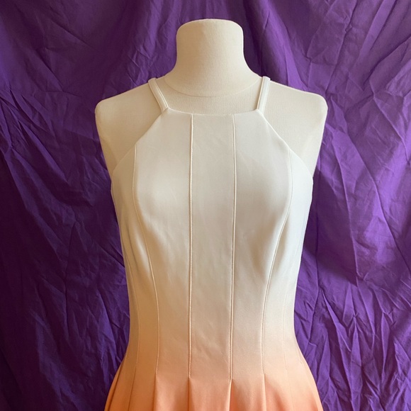 Calvin Klein Orange and White Ombré Dress. Size 6. - Picture 4 of 7